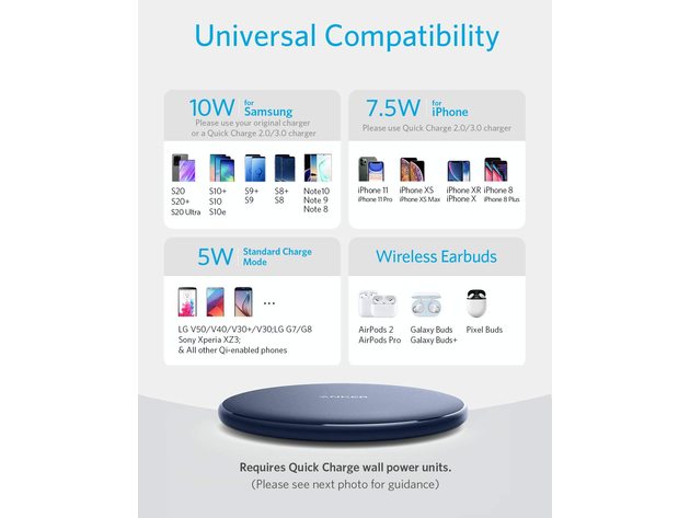 Anker 313 Wireless Charger (Pad) Blue