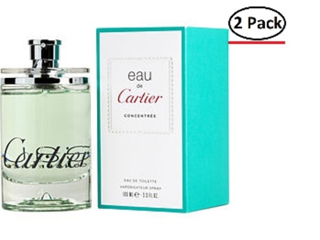 Eau De Cartier By Cartier Concentrate Edt Spray 3.3 Oz For Unisex (Package Of 2)