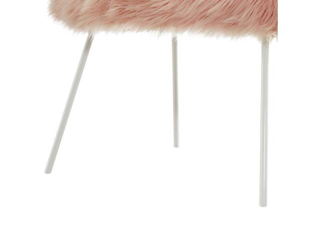 Ana Lux Fur Accent Chair (Rose Pink)