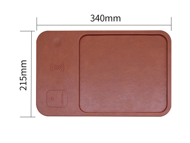 Catch-All Tray Pod with 3-in-1 Smart Wireless Charger (Brown)