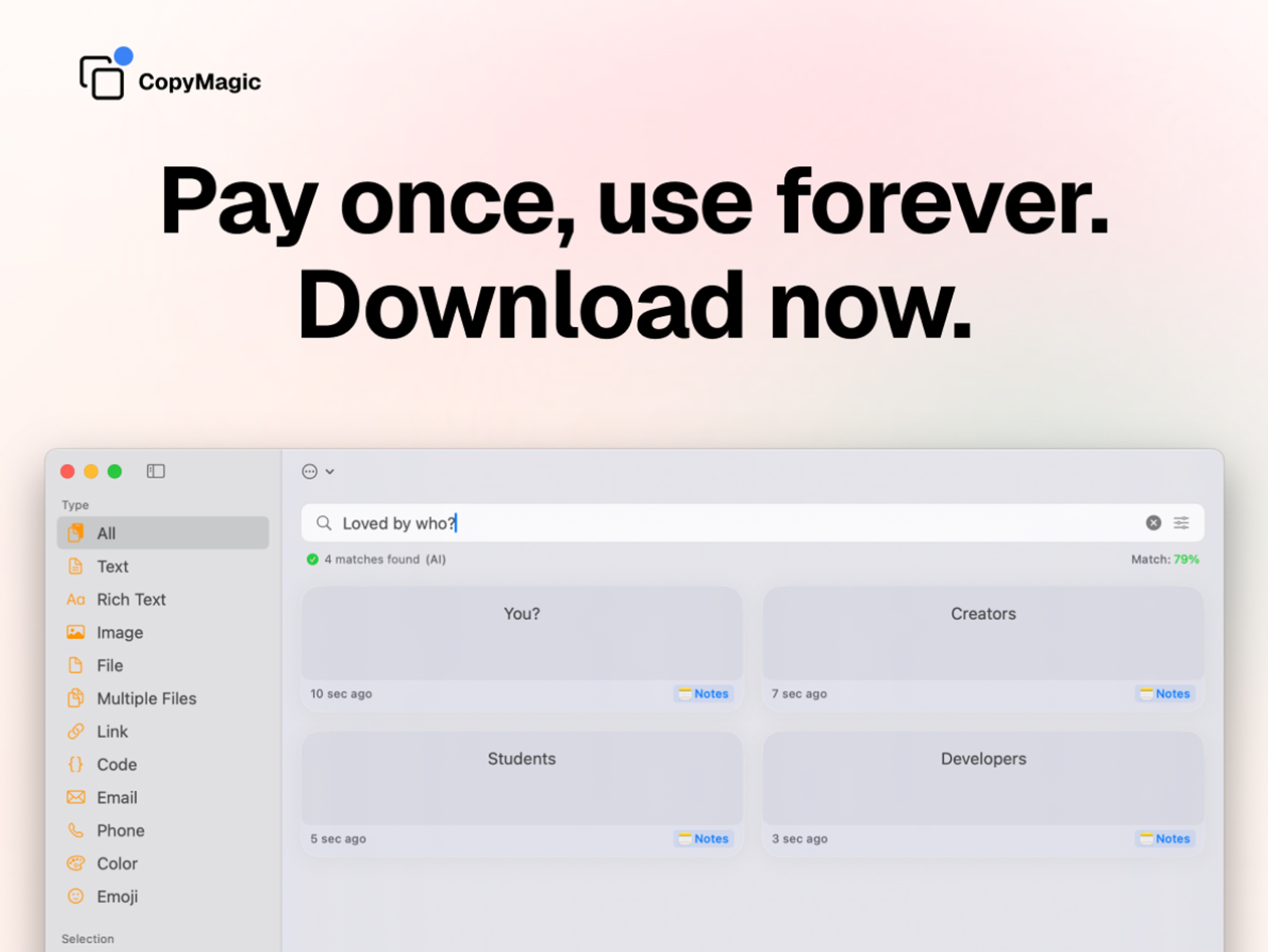 CopyMagic - Smart Clipboard Manager: Lifetime Subscription