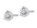 Synthetic Moissanite Martini Round Solitaire Earrings 0.88 Carat (ctw) (1.00 Ct. Diamond Look) 5.0mm in 14K White Gold