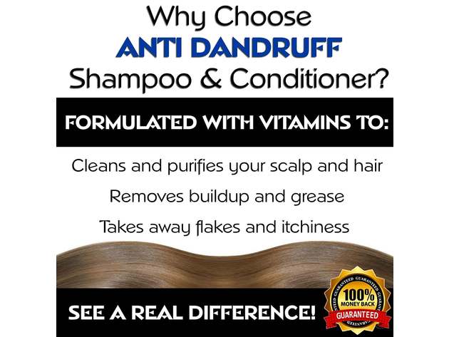 Moisture Renewal Anti Dandruff Shampoo and Conditioner Set for Men & Women