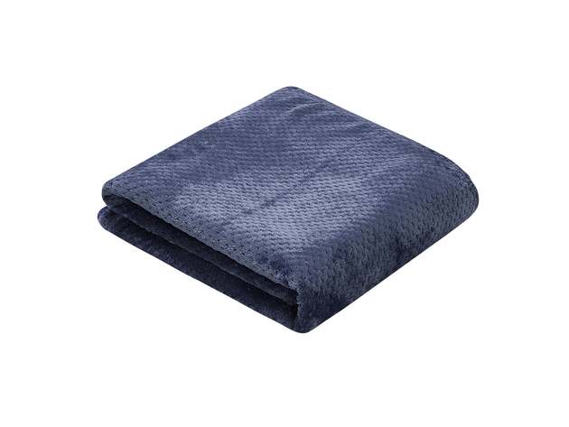 Classic Textured Fleece Throw Midnight