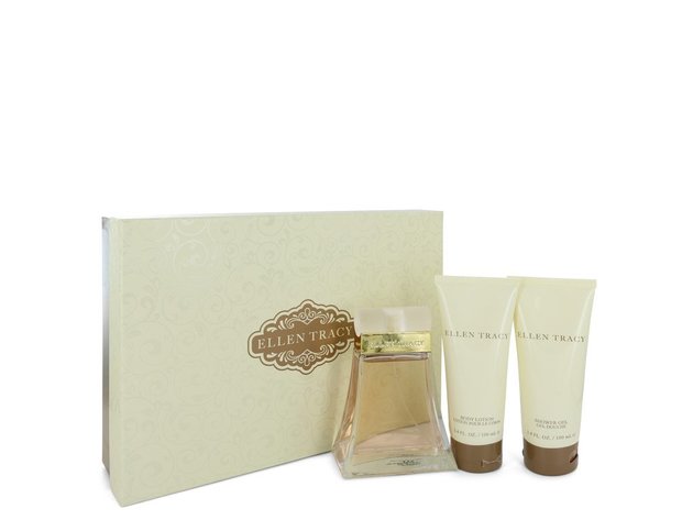 ELLEN TRACY by Ellen Tracy Gift Set -- 3.4 oz Eau De Parfum Spray + 3.4 oz Body Lotion + 3.4 oz Shower Gel