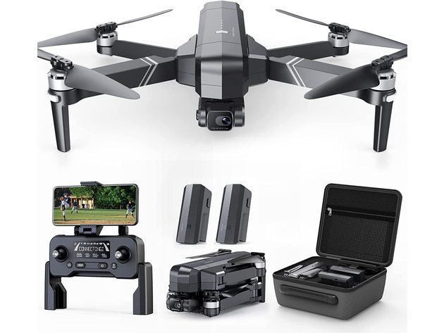 Drones with Camera for Adults, 2-Axis Gimbal 4K EIS Camera, 2 Batteries 56Mins Flight Time