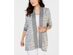 Charter Club Women's Petite Striped Sweater Cardigan Grey Size Small
