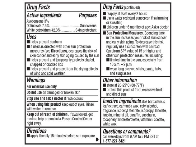 ChapStick Lip Moisturizer and Skin Protectant Original Lip Balm Tube with SPF 15, 3 Count