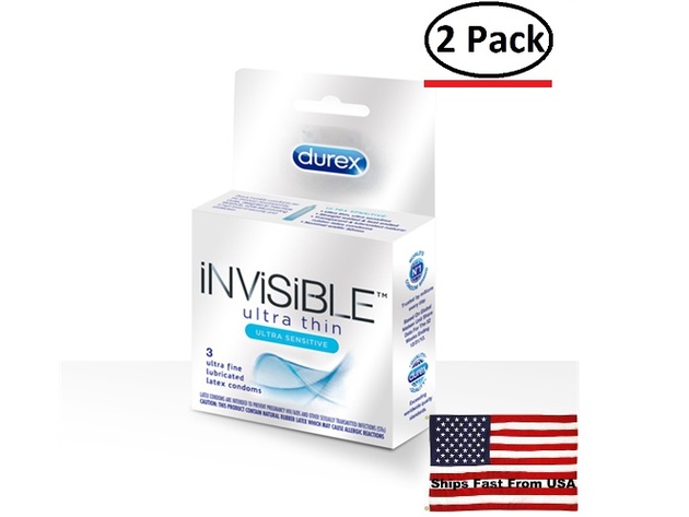 ( 2 Pack ) Durex Invisible 3 Pack