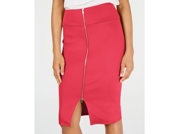 Thalia Sodi Women's Zipper Pencil Scuba Skirt Raspberry Pink Size ...