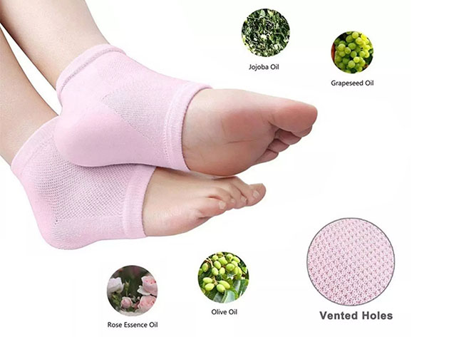 Heal-Ur-Heels Moisturizing Gel Socks (Pink)