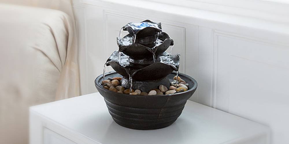  Pure Garden Three Tier Cascading Tabletop Fountain