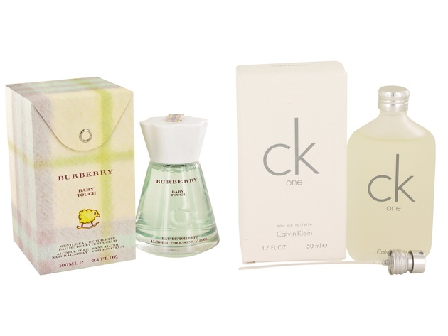 Gift set  Burberry Baby Touch by Burberry Alcohol Free EDT Spray 3.3 oz And  CK ONE EDT Pour/Spray (Unisex) 1.7 oz