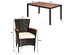 Costway 7 Piece Patio Rattan Dining Set 6 Stackable Chairs Cushioned - Brown