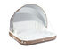 Costway Canopy Inflatable Pool Float Lounge Swimming Raft - White + Brown + Silver