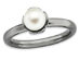 Freshwater Cultured Pearl Ring in Ruthenium Black Plated Sterling Silver - 9