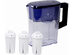Sapphire Water Pitcher with 3 Filters, Clear/Blue