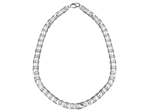 Mens Necklace Anchor Chain 22 Inches in Sterling Silver .925