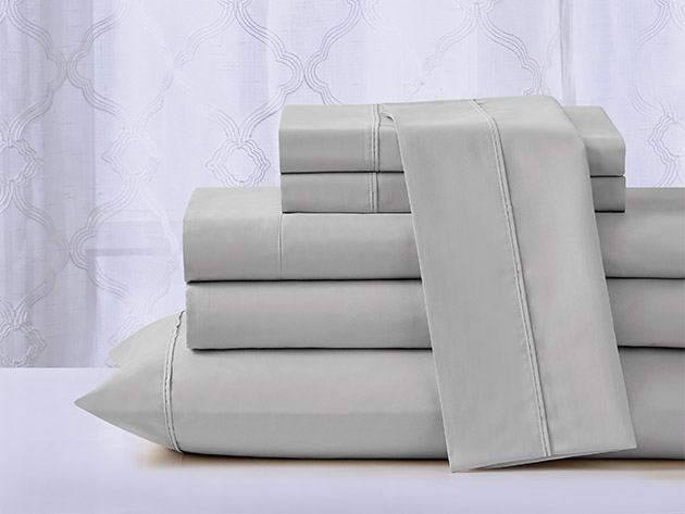 Kathy Ireland 6-Piece CoolMax Sheet Set (Light Grey/King)