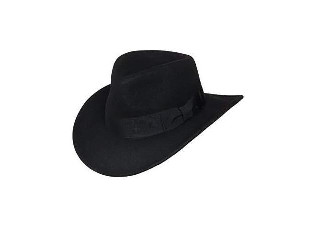 Silver Canyon Boot and Clothing Company Indiana Black Large Outback Fedora Hat (Refurbished)