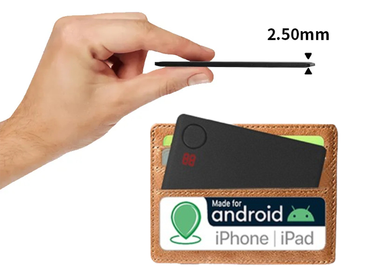 Slim GPS Tracker Card for Android & Apple Find My (3-Pack)