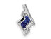 2/3 Carat (ctw) Lab-Created Blue Sapphire Pendant Necklace in 10K White Gold with Chain