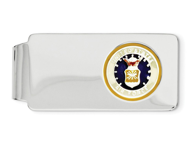 U.S. Air Force Money Clip in Sterling Silver with Rhodium Plating