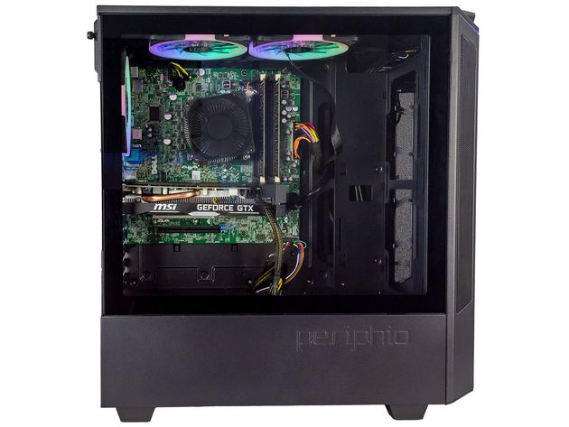 Periphio Phantom Gaming PC Tower Desktop Computer, Intel Quad Core i7 3.3GHz, 16GB RAM, 500GB SSD + 1TB 7200 RPM HDD, Windows 10, GTX 1660 Super 6GB Graphics Card, HDMI, Wi-Fi