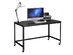 Costway Rolling Computer Desk Wood Top Metal Frame Laptop Table Study Workstation Black - Black
