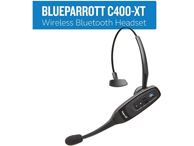 BlueParrott C400-XT Long Wireless Range Bluetooth Headset, Convertible - Black (Refurbished)