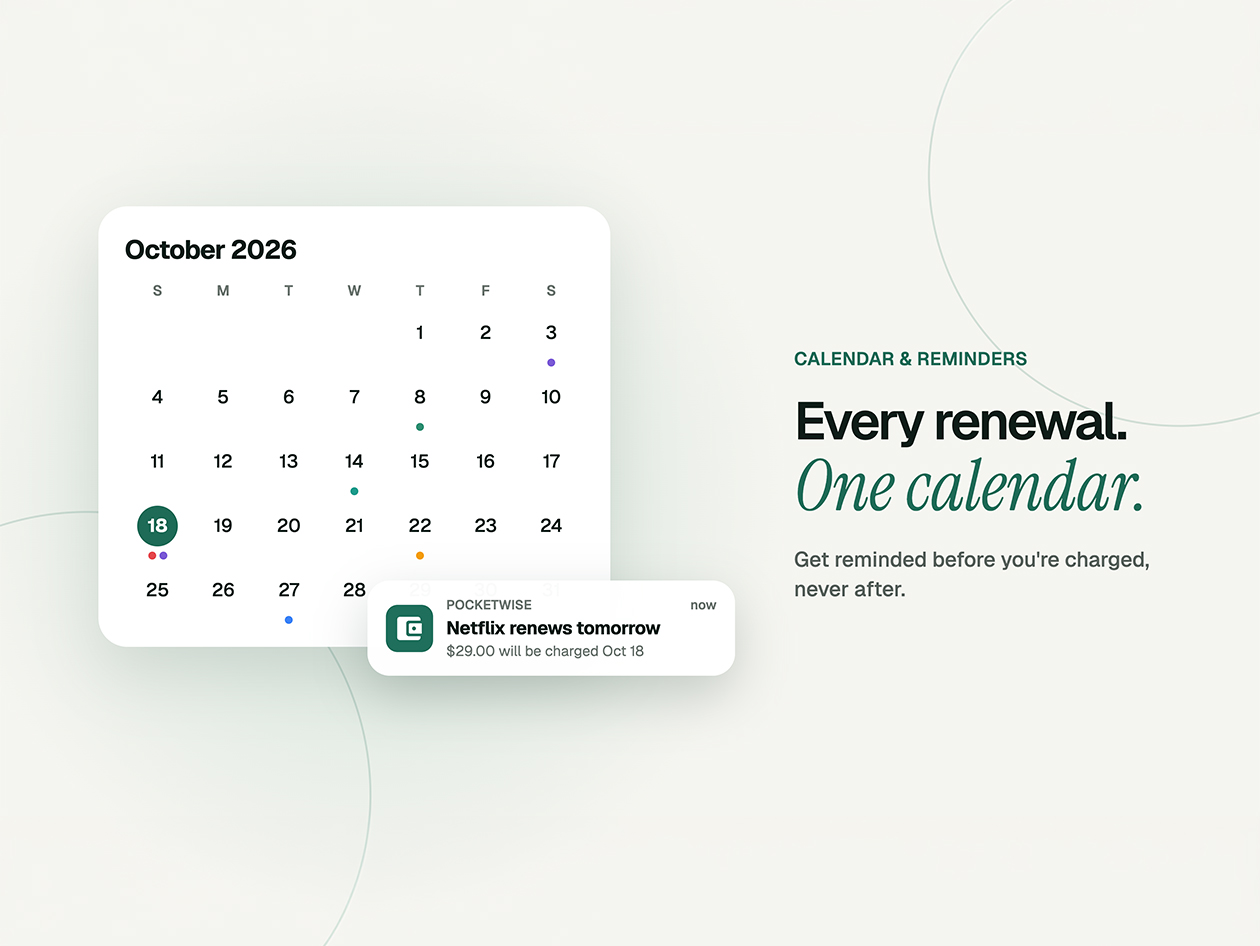 PocketWise Subscription Manager: Lifetime Subscription