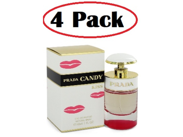 4 Pack of Prada Candy Kiss by Prada Eau De Parfum Spray 1 oz