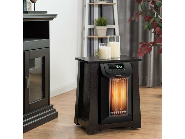 Costway Portable Electric Space Heater 1500W 12H Timer Caster Remote Control Room Office - Black