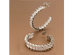 Silver Hoop Earrings with Marquise Cut White Diamond Cubic Zirconia