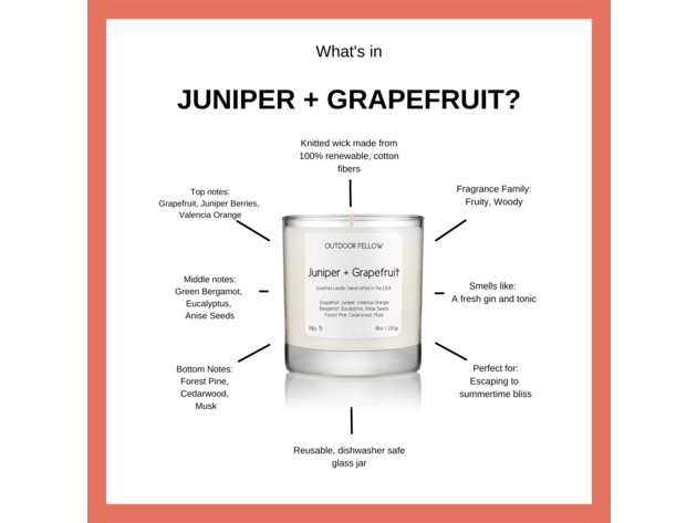 Juniper and Grapefruit Scented Candle