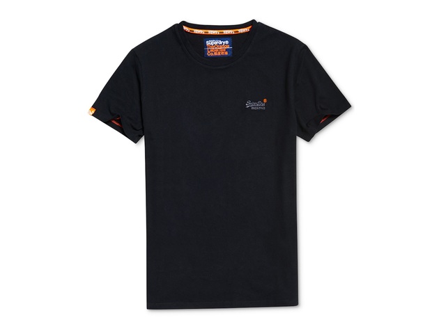 Superdry Men's Orange Label T-Shirt Black Size Medium