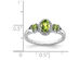Three Stone Natural Peridot 4/5 Carat (ctw) Ring in Sterling Silver with Diamonds 1/12 Carat (ctw) - 8