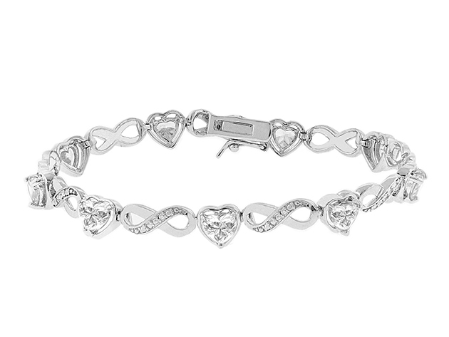 Amanda 18k Infinity Tennis Bracelet (Silver) | Joyus