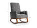 Costway Mid Century Retro Fabric Upholstered Rocking Chair Nursery Armchair Gray - Gray