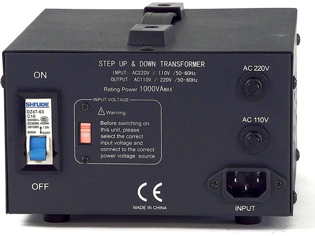 1000 Watt Voltage Converter Transformer by LiteFuze - Step Up/Down - 110V/220V - Circuit Breaker Protection -Heavy Duty/High Quality - Convertingbox Technology - Perfect Converter [5-Years Warranty]