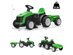 Costway Honeyjoy 6V Electric Kids Ride On Tractor 6 Wheels Car Toy with Trailer Green